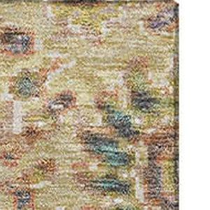 HomeRoots 10' X 14' Elegant Gold Gray Ivory Oriental Area Rug – Washable, UV Protected, Stain-Resistant Style 710981