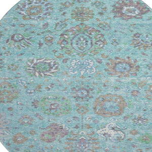 HomeRoots 8' X 10' Teal Gray & Ivory Oriental Washable Area Rug – Stain Resistant with UV Protection, Soft Comfort! 710991