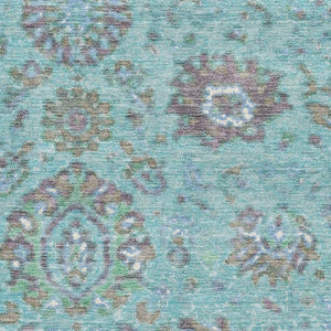 HomeRoots 10' X 14' Teal Gray Ivory Oriental Area Rug – Washable, Stain-Resistant, UV Protected for Busy Homes 710993