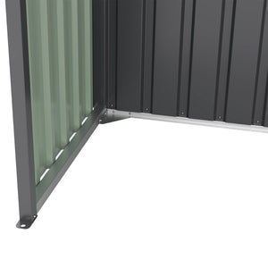 English Elm 10x12 Ft Galvanized Steel Outdoor Shed Dual Zone Lockable Sliding Doors Backyard Storage Dark Gray W1598S00034