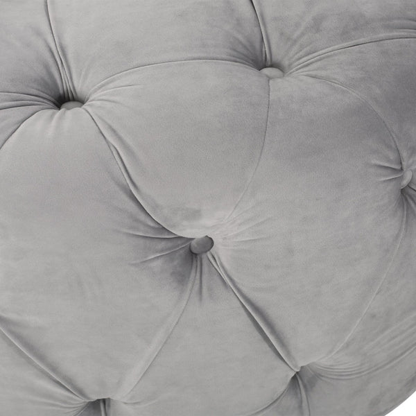 English Elm Ottoman Oversized Velvet Square Tufted Cocktail Piece for Glam Living Room Decor Grey 69074.00GRY