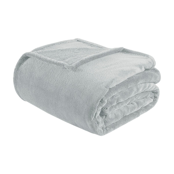 JLA Home Intelligent Design - Oversized Microlight Plush Blanket — Cloud-Soft, OEKO-TEX Certified Cozy Throw for Year-Round Comfort Grey ID51-829