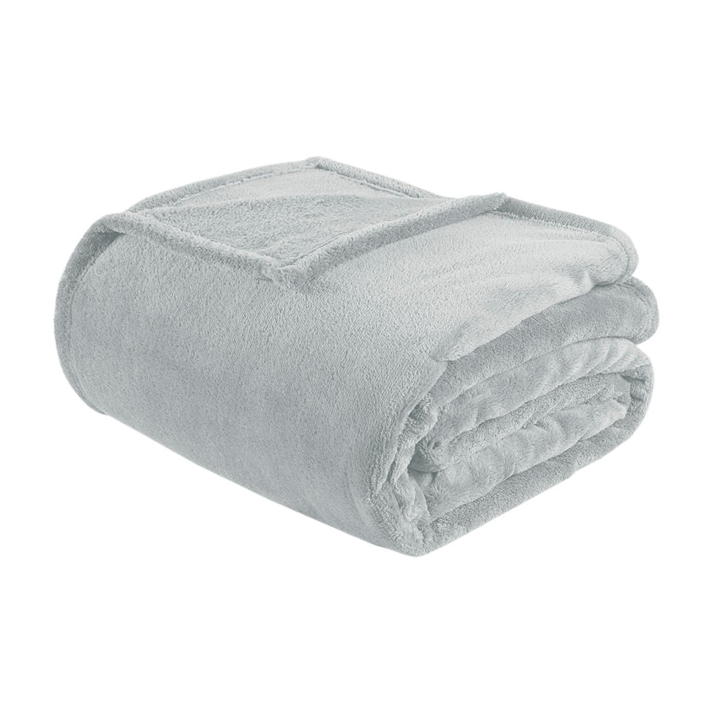 JLA Home Intelligent Design - Oversized Microlight Plush Blanket for Bed and Couch — Cloud-Soft, OEKO-TEX Certified Comfort Layering Grey ID51-828
