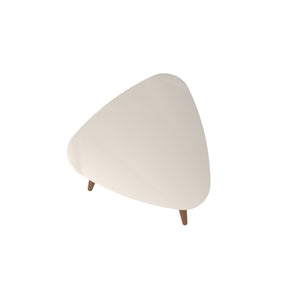 English Elm Utopia Lacquered Triangular End Table with Solid Wood Splayed Legs, 19.88" High, Off White Accent B365P398492