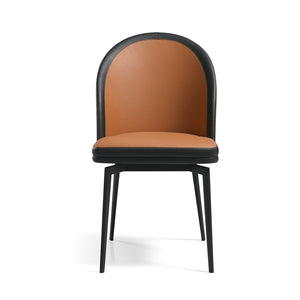 English Elm Abel Swivel Faux Leather Dining Chair Set Contoured Back Industrial Modern Style B2736P464804