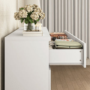 English Elm 12 Drawer Wide Double Dresser Modern Symmetrical Wood Storage Chest for Bedroom W409S00018