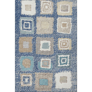 HomeRoots 10' Navy Blue Geometric Area Rug – Washable, Stain Resistant, UV Protected for Homes with Kids & Pets 711011
