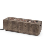 Christopher Knight Home® - Noble House - Wellington Outdoor 50,000 Btu Rectangular Fire Pit (No Tank Holder), Brown Wood Pattern