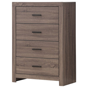 English Elm Geary Barrel Oak 4-Drawer Rectangular Chest with Rustic Oak Grain, Vintage Charm & Ample Storage Space B062P331057