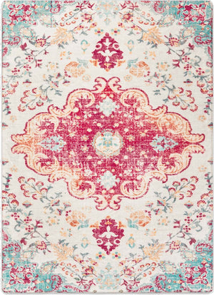 HomeRoots 8' X 10' Charcoal Floral Distressed Area Rug - Durable, Stain-Resistant Design for Busy Homes! 711158