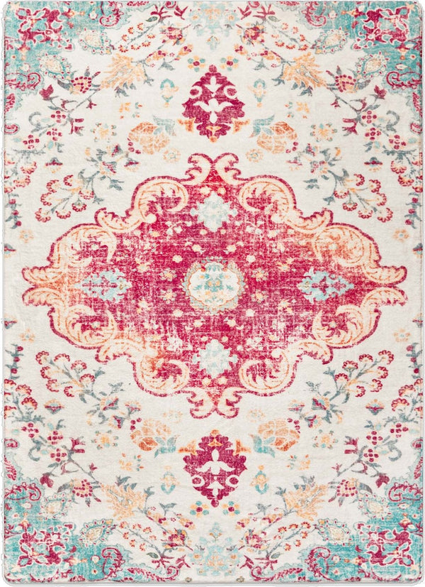HomeRoots 8' X 10' Charcoal Floral Distressed Area Rug - Durable, Stain-Resistant Design for Busy Homes! 711158