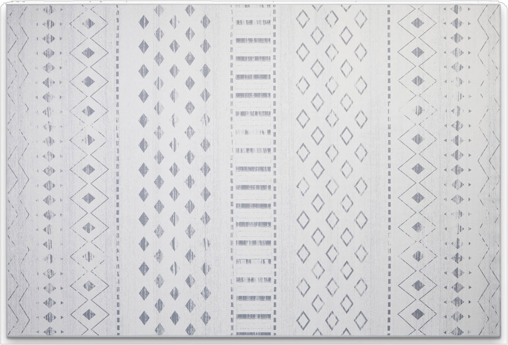 HomeRoots 8' X 10' Tan And Ivory Geometric Distressed Area Rug - Modern Style, Stain-Resistant, Perfect for High Traffic 711165
