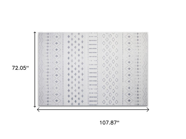 HomeRoots 8' X 10' Tan And Ivory Geometric Distressed Area Rug - Modern Style, Stain-Resistant, Perfect for High Traffic 711165