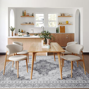 HomeRoots 3' X 5' Modern White and Charcoal Geometric Area Rug - Stylish, Stain-Resistant, Low-Pile Comfort 711181