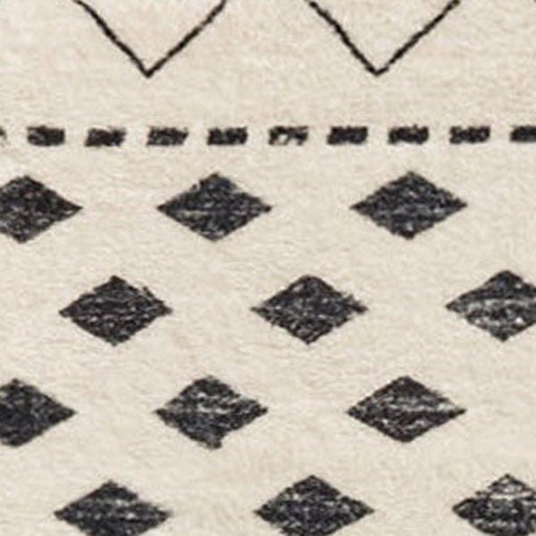 HomeRoots 8' X 10' White and Charcoal Geometric Area Rug - Modern, Durable, Non-Slip, Perfect for Busy Homes 711183