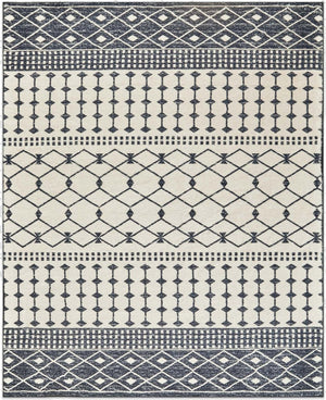 HomeRoots 8' X 10' Beige and White Crosshatch Distressed Area Rug - Modern, Durable Design for Every Room 711184