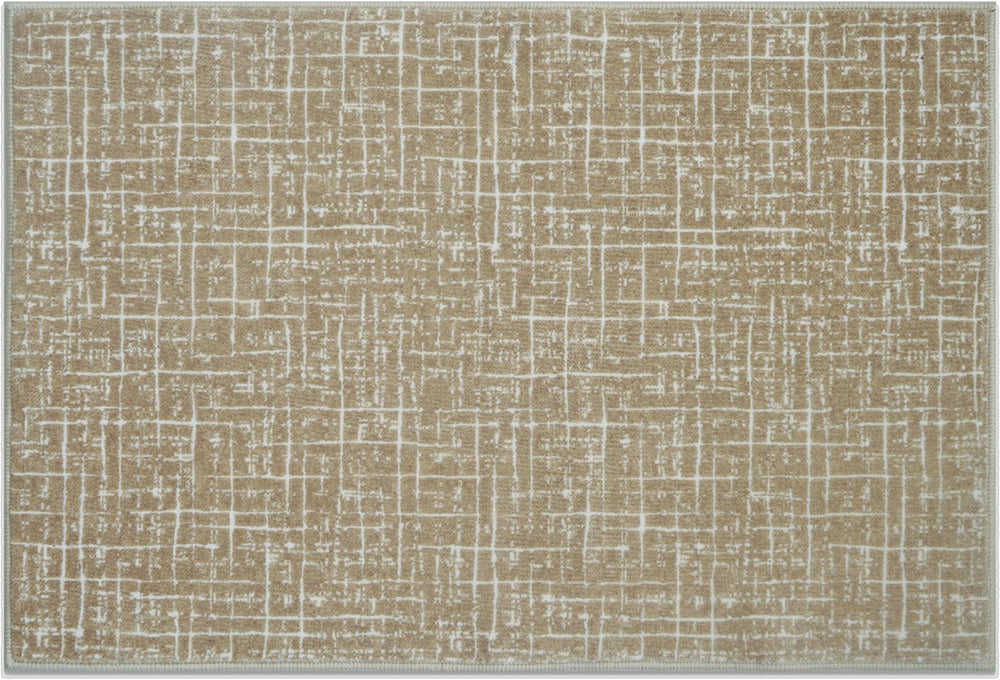HomeRoots 8' X 10' Modern Crosshatch Area Rug in Ivory, Navy Blue & Rust – Durable, Stylish, Pet-Friendly Design 711185