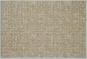 HomeRoots 8' X 10' Modern Crosshatch Area Rug in Ivory, Navy Blue & Rust – Durable, Stylish, Pet-Friendly Design 711185