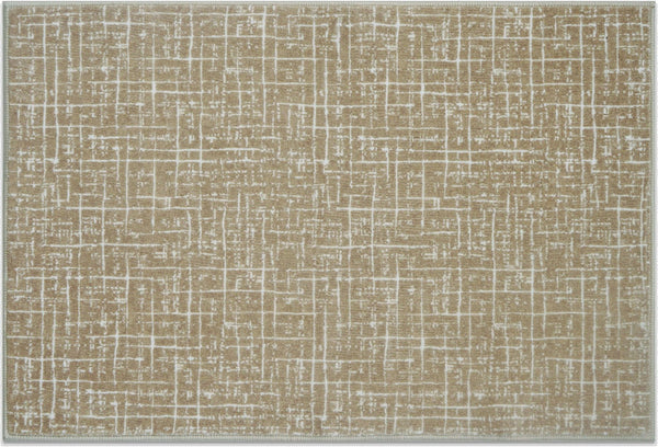 HomeRoots 8' X 10' Modern Crosshatch Area Rug in Ivory, Navy Blue & Rust – Durable, Stylish, Pet-Friendly Design 711185