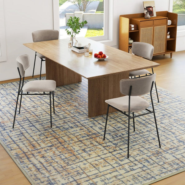 HomeRoots 8' Light Gray & Charcoal Southwestern Area Rug – Stylish, Stain-Resistant, Perfect for Busy Homes! 711186
