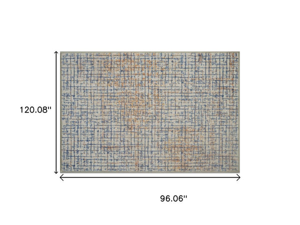 HomeRoots 8' Light Gray & Charcoal Southwestern Area Rug – Stylish, Stain-Resistant, Perfect for Busy Homes! 711186