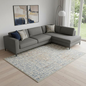 HomeRoots 8' Light Gray & Charcoal Southwestern Area Rug – Stylish, Stain-Resistant, Perfect for Busy Homes! 711186