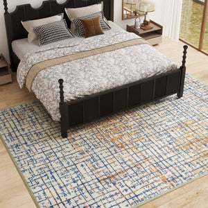 HomeRoots 8' Light Gray & Charcoal Southwestern Area Rug – Stylish, Stain-Resistant, Perfect for Busy Homes! 711186