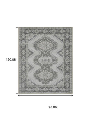 HomeRoots 8' Olive Green & Beige Crosshatch Area Rug - Stylish, Durable, Stain-Resistant for High-Traffic Spaces 711187