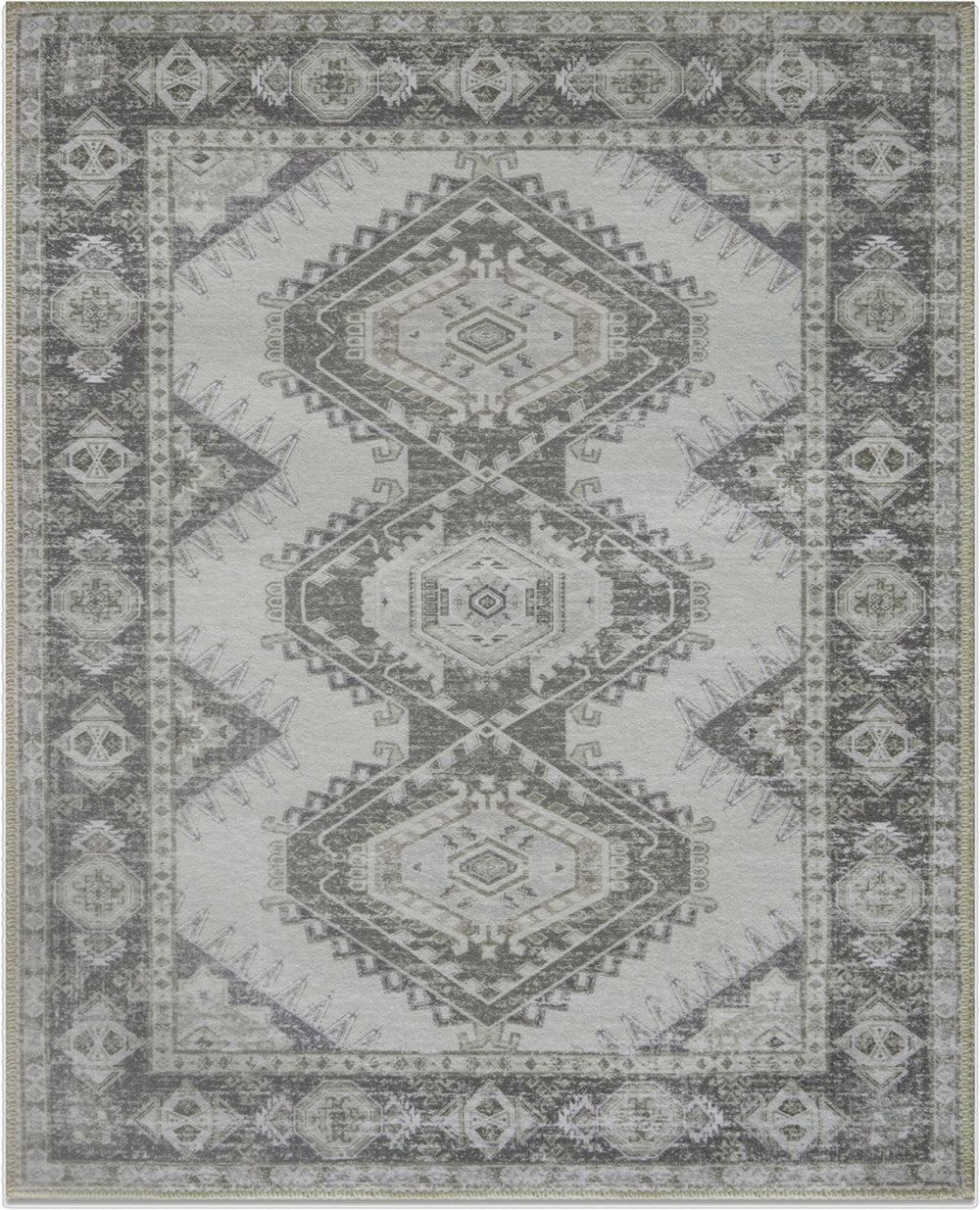 HomeRoots 8' Olive Green & Beige Crosshatch Area Rug - Stylish, Durable, Stain-Resistant for High-Traffic Spaces 711187