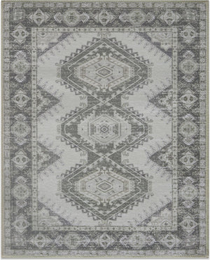 HomeRoots 8' Olive Green & Beige Crosshatch Area Rug - Stylish, Durable, Stain-Resistant for High-Traffic Spaces 711187
