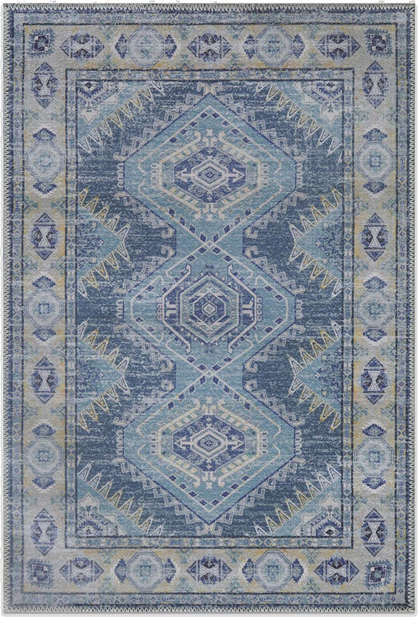HomeRoots 8' X 10' Southwestern Distressed Area Rug - Beige & Ivory, Durable, Stain-Resistant, Low-Pile Comfort 711189