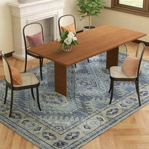 HomeRoots 8' X 10' Southwestern Distressed Area Rug - Beige & Ivory, Durable, Stain-Resistant, Low-Pile Comfort 711189