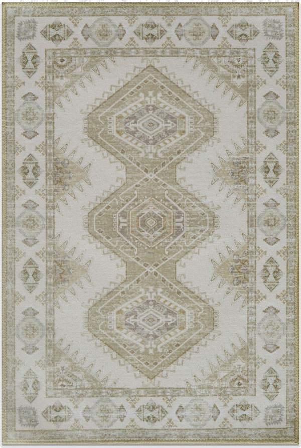 HomeRoots 8' Beige and Gray Crosshatch Area Rug – Durable, Stain-Resistant, Modern Design for High-Traffic Spaces 711190