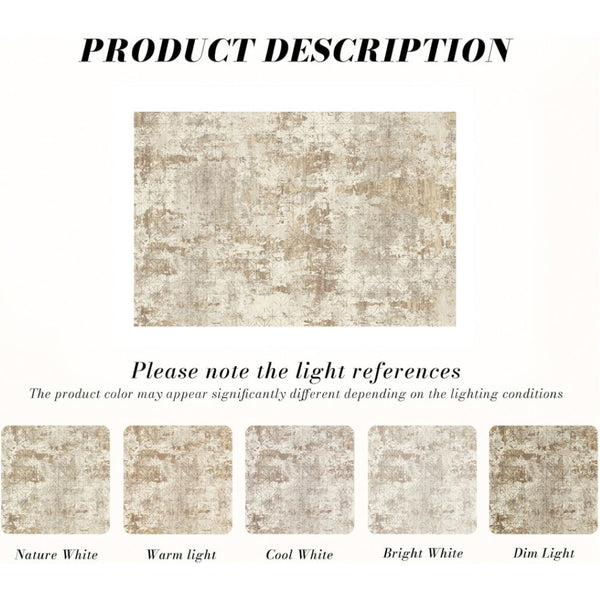 HomeRoots 8' Gold Brown and Ivory Abstract Area Rug - Modern, Washable, Stain-Resistant, Non-Slip Design 8' X 10' 711195