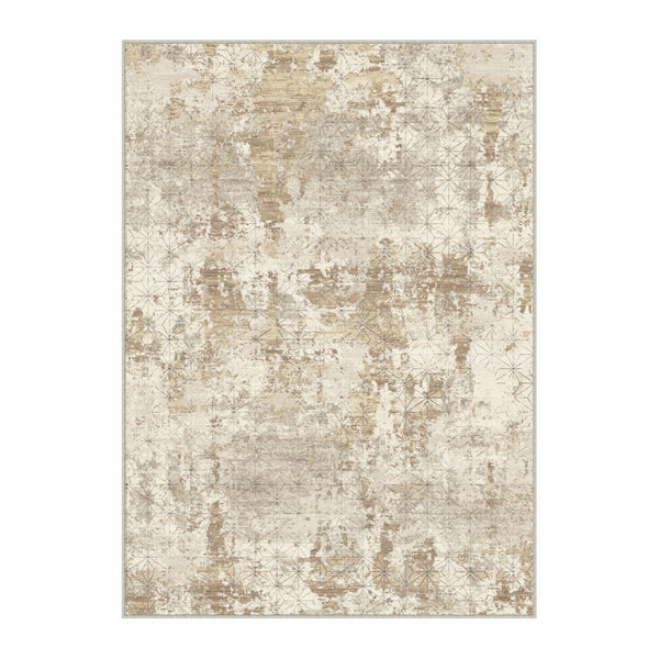 HomeRoots 9' Gold Brown and Ivory Abstract Washable Area Rug – Stylish, Durable, and Easy-Care for Any Space 9' X 12' 711196
