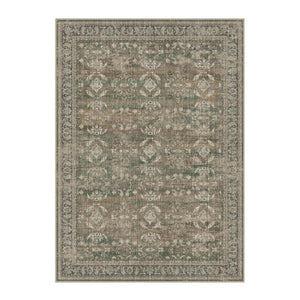 HomeRoots 8' Brown Ivory and Green Floral Medallion Area Rug - Elegant, Washable, Durable Design for Homes 8' X 10' 711203