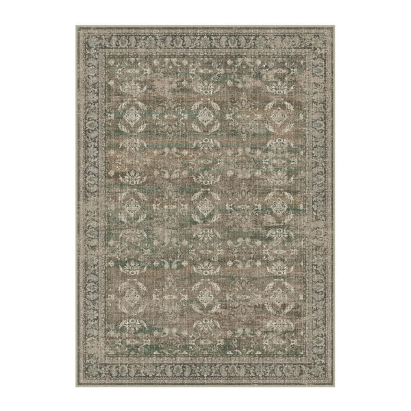 HomeRoots 8' Brown Ivory and Green Floral Medallion Area Rug - Elegant, Washable, Durable Design for Homes 8' X 10' 711203
