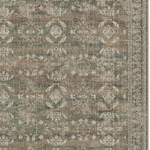 HomeRoots 8' Brown Ivory and Green Floral Medallion Area Rug - Elegant, Washable, Durable Design for Homes 8' X 10' 711203
