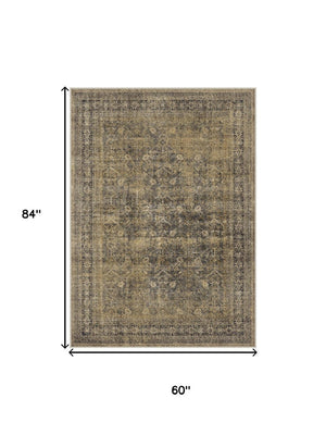 HomeRoots 8' Elegant Brown and Tan Medallion Area Rug - Washable, Stain-Resistant, Perfect for Any Room 8' X 10' 711207