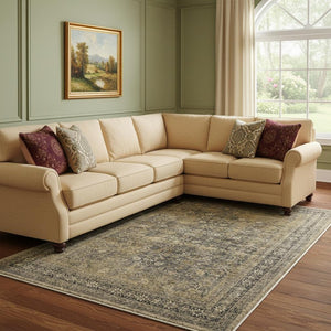 HomeRoots 9' Elegant Brown and Tan Medallion Area Rug – Durable, Stain-Resistant Design for High-Traffic Areas 9' X 12' 711208