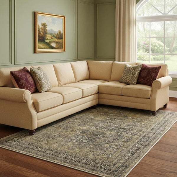 HomeRoots 9' Elegant Brown and Tan Medallion Area Rug – Durable, Stain-Resistant Design for High-Traffic Areas 9' X 12' 711208