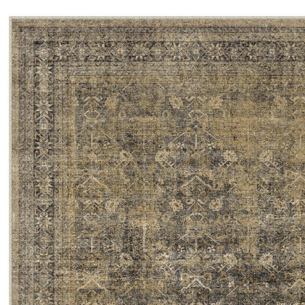 HomeRoots 9' Elegant Brown and Tan Medallion Area Rug – Durable, Stain-Resistant Design for High-Traffic Areas 9' X 12' 711208