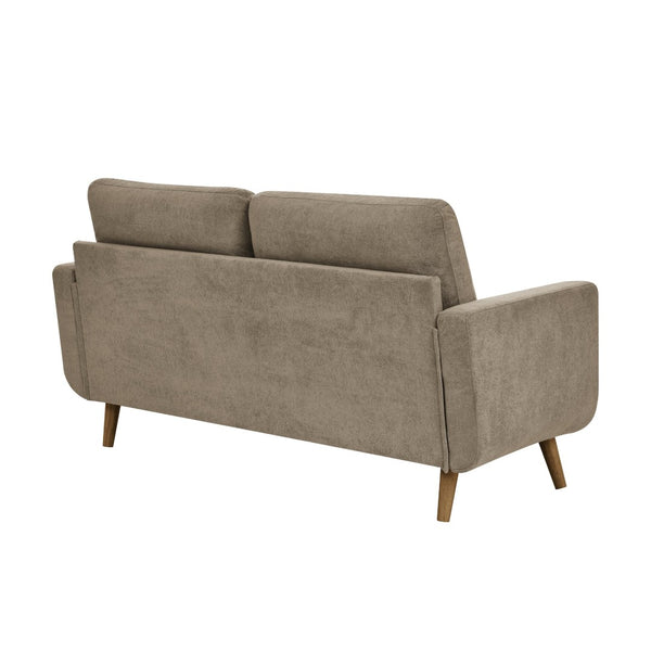 English Elm 67.7" Tufted Button Mid-century Loveseat with Splayed Wood Legs for Living Rooms Camel B355P428579