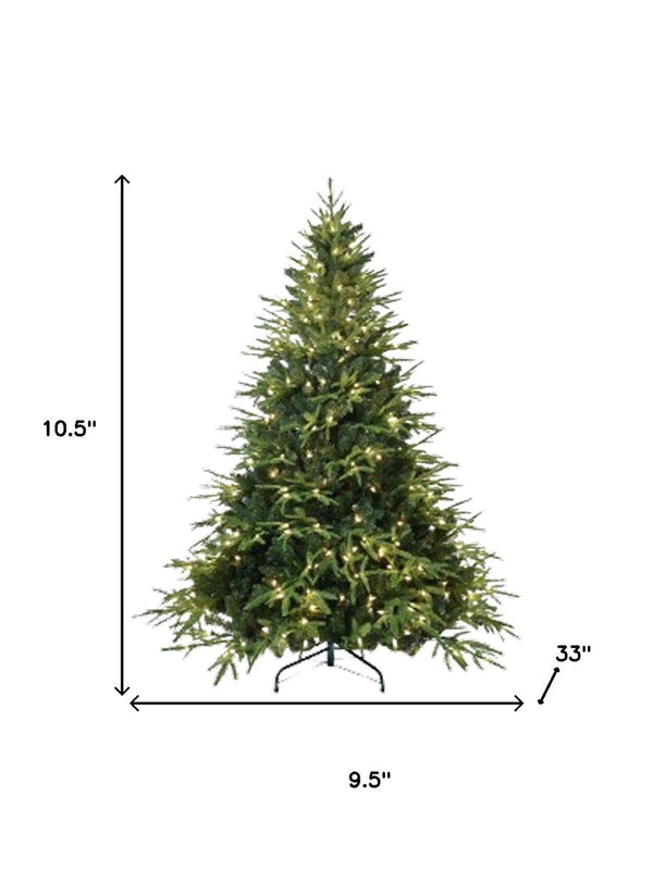 HomeRoots 6.5' Pre-Lit Full Pine Christmas Tree - Lifelike Foliage, LED Lights & Decor for Effortless Holiday Joy 711223
