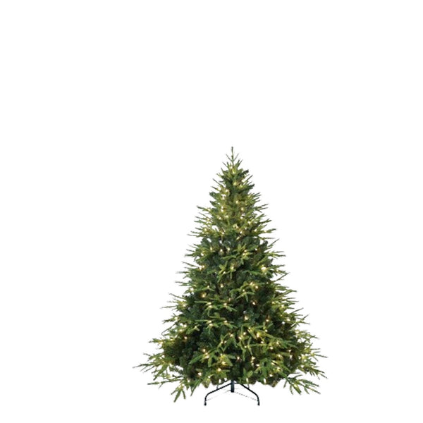 HomeRoots 7.5' Pre Lit Full Pine Christmas Tree - Lifelike, Versatile Decor with Built-In LED Lights & Easy Setup 711225
