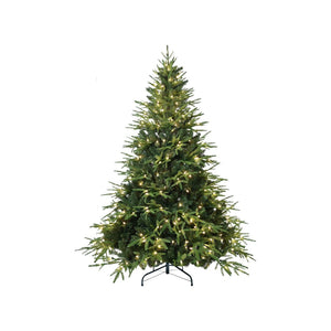 HomeRoots 7.5' Pre Lit Full Pine Christmas Tree - Lifelike, Versatile Decor with Built-In LED Lights & Easy Setup 711225