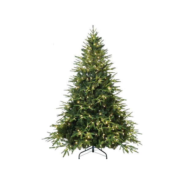 HomeRoots 7.5' Pre Lit Full Pine Christmas Tree - Lifelike, Versatile Decor with Built-In LED Lights & Easy Setup 711225