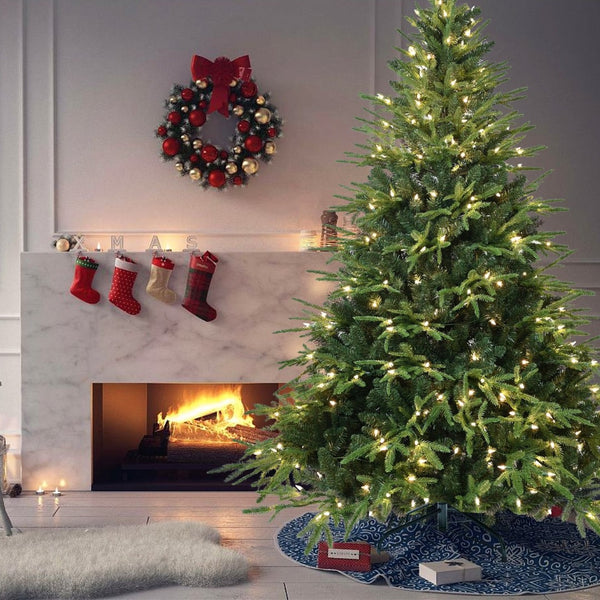 HomeRoots 6' Black Pre-Lit Spruce Christmas Tree – Stunning Modern Décor with 650 LED Lights & Easy Assembly 711226