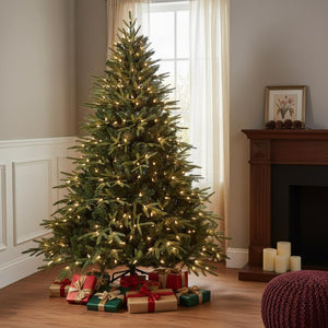 HomeRoots 6' Black Pre-Lit Spruce Christmas Tree – Stunning Modern Décor with 650 LED Lights & Easy Assembly 711226