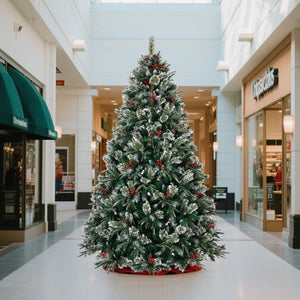 HomeRoots 8' White Pre Lit Full Fir Christmas Tree - Fully Decorated, Durable, Elegant Holiday Centerpiece! 711228